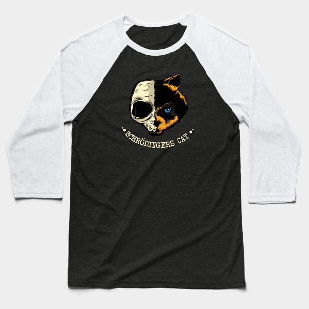 Schrödingers Cat Baseball T-Shirt by 2P-Design